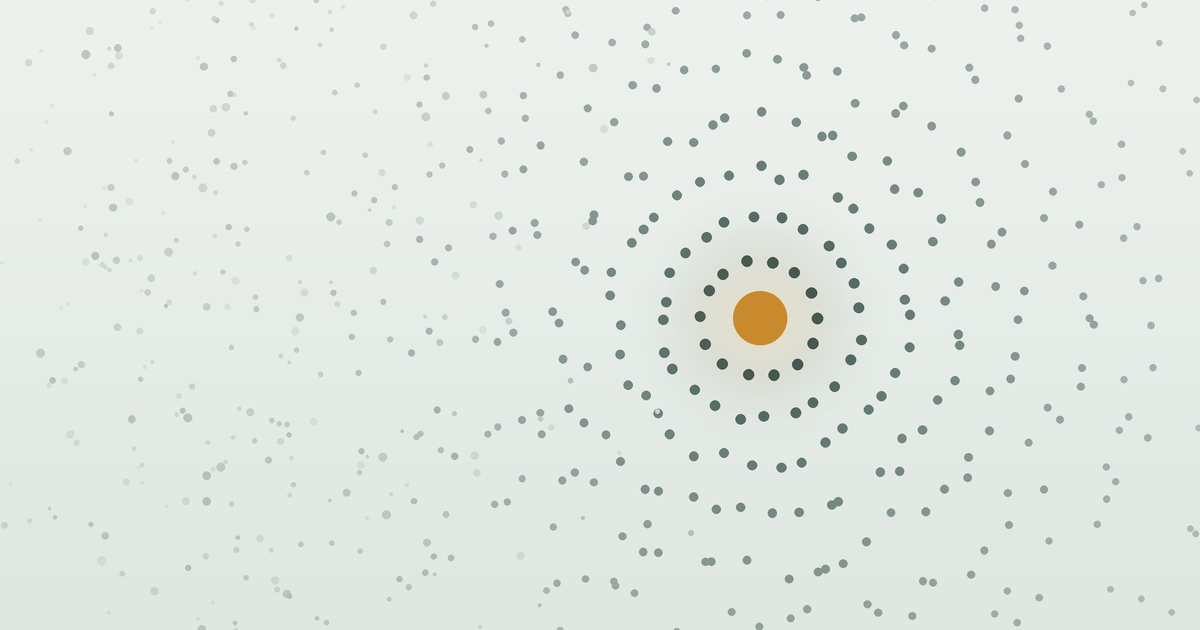 Scattered dots forming ordered rings around a single point, illustrating how to improve focus